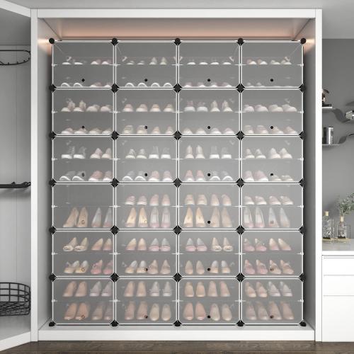 ROJASOP Shoe Storage Cabinet, 12-Tier Shoe Organizer 96 Pairs Extra Large Plastic Shoe Rack with Covers Portable Shoe Rack Organizer with Doors Big Shoe Rack for Closet Entryway Bedroom