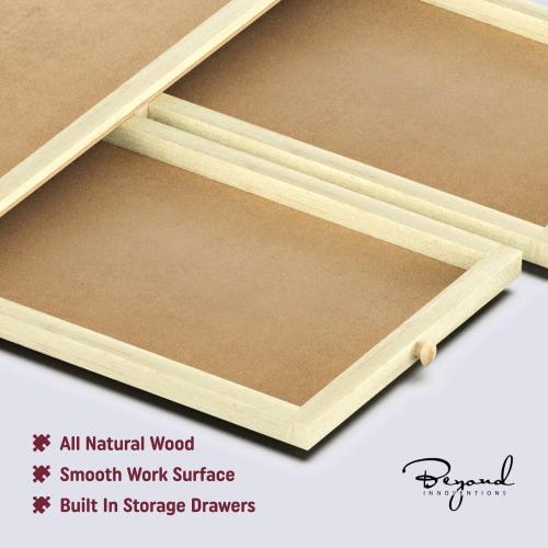 1000 Piece Rotating Puzzle Board with Drawers and Cover - 4 Drawers, Wooden Jigsaw Puzzle Table | 30” X 22”| Jigsaw Puzzle Board - Portable Puzzle Tables for Adults and Kids by Beyond Innoventions