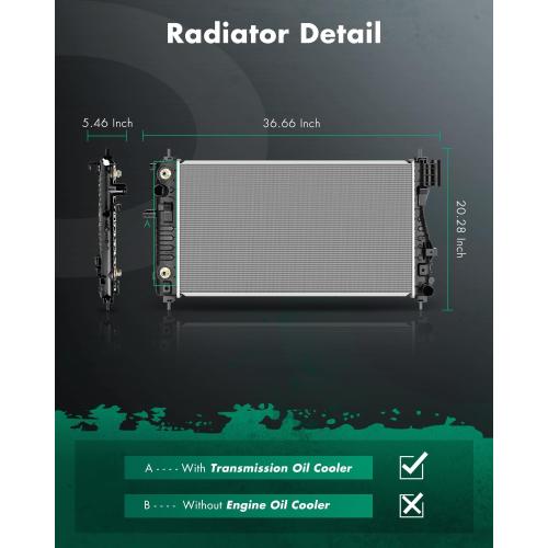 SCITOO 13328 Radiator Fit 2014-2015 for Chevrolet for Impala 2.5L 2013-2015 for Chevrolet for Malibu 2.0L 2013-2015 for Chevrolet for Malibu 2.5L