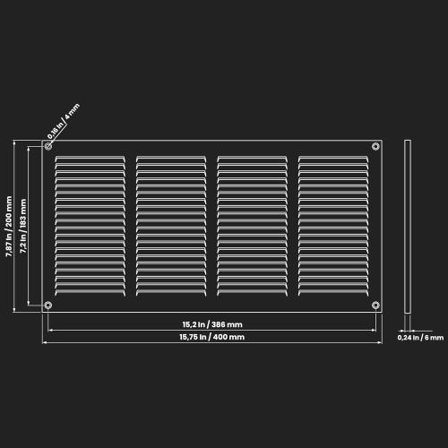 2pk Repa Market White Air Vent Cover 16 x 8 Inch (Outer Dimensions) - Steel Return Air Grilles - for Ceiling and Sidewall - HVAC - with Protection Screen (15.74'' x 7.87'' Inch)