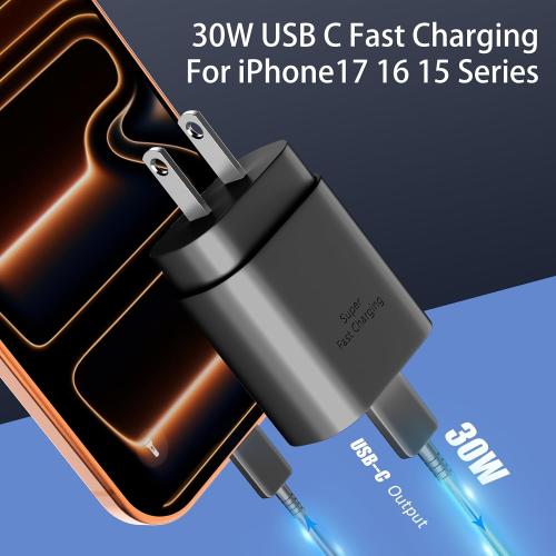 30W USB C Phone 15 Charger Fast Charging Block for iPhone 15/15 Pro Max/15 Pro/15 Plus/Samsung Galaxy S23 Ultra/S23/S23 /S22/S22 Ultra/S22 /S21 Ultra/S20 Ultra/Note 20 & 6.6Ft USB C Charger Cable ‼️ NEW: 2 charging blocks 2 usb to C cables ‼️
