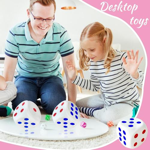 3.1 inch Foam Dice Stress Ball with Dots 6 Sided,Dices Squishies Toys to Get Your Lucky Numbers for Kids,Teenagers,Adults Board Games Relieve Anxiety