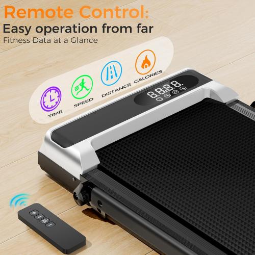 Walking Pad Treadmill with Handle Bar for Home Office,3.0HP Low Noise Portable Folding Under Desk Treadmill with Remote Control,Jogging Running Machine,350 Lbs Capacity,LED Display