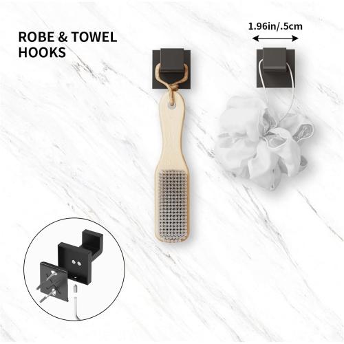 5-Pieces Matte Black Bathroom Accessories Set, 23.6 Inch Bath Towel Bar Set, SUS 304 Stainless Steel Bathroom Hardware Set, Towel Racks for Bathroom Wall Mounted.