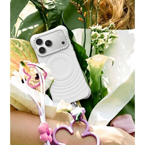 CASETiFY for iPhone 17 Pro Case - Ripple Compatible with MagSafe White | Silicone | Wave Textured | 6.6 ft. 2X Military Grade Drop Protection | White