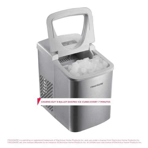 Frigidaire 26 Lbs per Day Portable Compact Maker, Ice Making Machine, Stainless, Medium