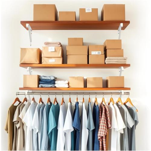 Closet Rod Bracket Heavy Duty Total Up to 300 lbs (6-Pack)- Wall Mounted Shelf Supports for Closet, Garage, Laundry, Rust-Proof Metal with Screws & Anchors, White