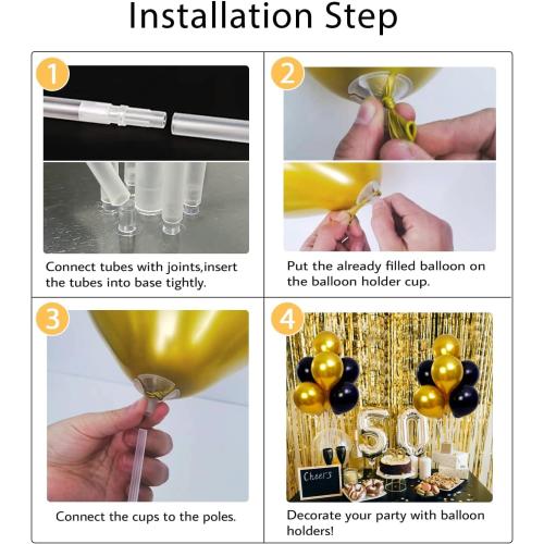 10 Sets Balloon Stand Kits, Balloon Sticks Holder with Base for Table Centerpiece Graduation Birthday Baby Shower Party Decorations