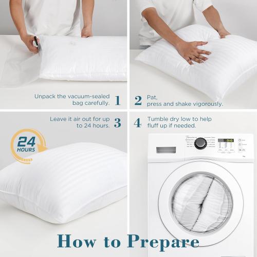 viewstar Bed Pillows Queen Size Set of 2, Hotel Collection, Down Alternative Pillow for Back, Stomach or Side Sleepers, Soft