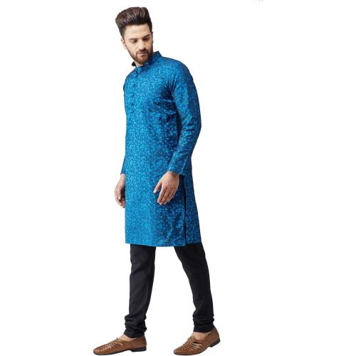Size 42 XL Sojanya (Since 1958 Men'S Jackquard Silk Only Long Kurta