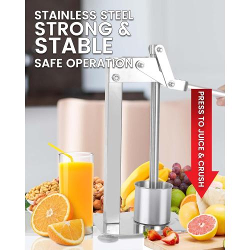 Lemon Smasher Stainless Steel Fruit Juicer with Cup & Strainer,Nut Grinder Manual Heavy Duty Juicer Machine Lemon Press Nut Crusher Used for Juicing and Crushing Nuts for Commercial&Home Use