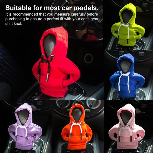 2Pcs Gear Shift Hoodie Cover, Funny Shift Knob Cover for Car（Red and Black）