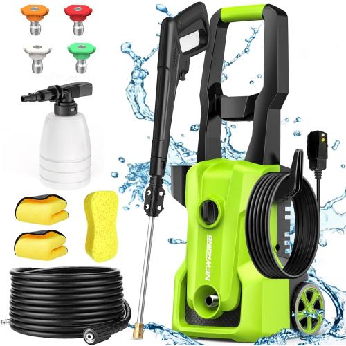 Electric Pressure Washer 4000 PSI - Max 2.5 GPM Power Washer with 20FT Hose, 35FT Cord, 4 Nozzles & 500ML Foam Cannon for Cars, Fences, Patios