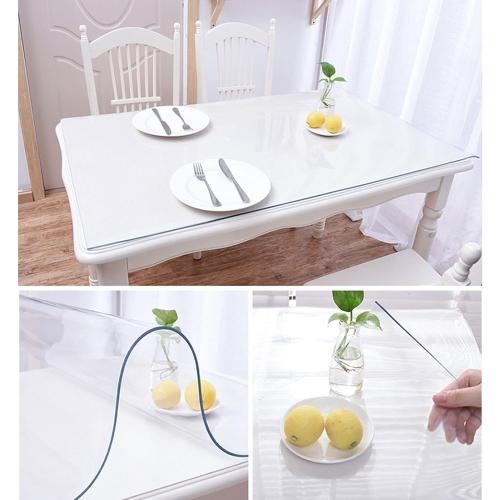 Tablecloth Transparent PVC Plastic Soft Glass Table Cover Protector 2mm Waterproof Oilproof Anti-scalding Table Pad 90×150cm/90×160cm/90×180cm (Size : 31×79inch/80×200cm)