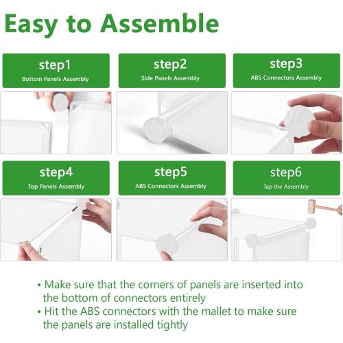 C&AHOME Cube Storage Organizer, 4-Cube Shelves Units, Closet Cabinet, DIY Plastic Modular Book Shelf Ideal for Bedroom, Living Room, Office, 24.8 L x 12.4 W x 24.8 H Milky UPCS04M