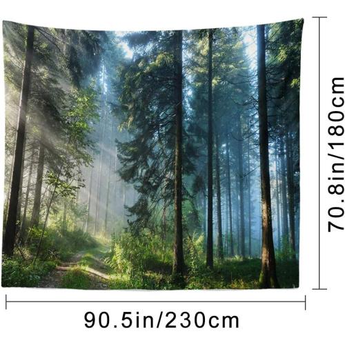 Llamazing Forest Tapestry - Magic Tapestry Curtain for Living Room & Bedroom (Morning Forest, 90.5''L70.8''W) XL