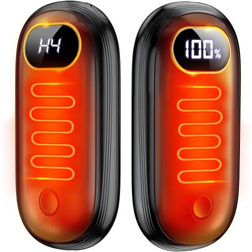 Hand Warmers Rechargeable - Electric Hand Warmers 2 Pack with Dual-Sided Heating for 15Hrs Warmth, LED Display & Flashlight, Hunting Essentials, Gifts for Christmas Man Women Raynauds Golf