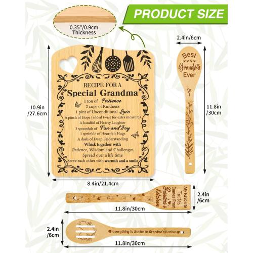 Grandma Gifts, Grandma Birthday Gifts from Grandkids Cutting Board Set Kitchen Valentines Day Gift for Grandmother Practical Gifts Christmas Birthday Mother's Day Gifts Idea for Nana Gigi