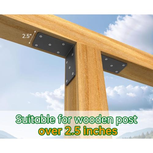 5x5x2.5“ Heavy Duty Angle Bracket， (8PCS) L Bracket for Shelves Fence Pergola Post Wood，90 Degree Corner Brace for Floating Shelf Countertop Support