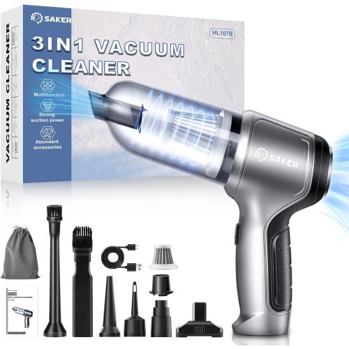 Saker Car Vacuum Portable Cordless Handheld Car Vacuum 15000PA High Power with Brushless Motor and Blower for Cars,Office,Home Cleaning HL107B