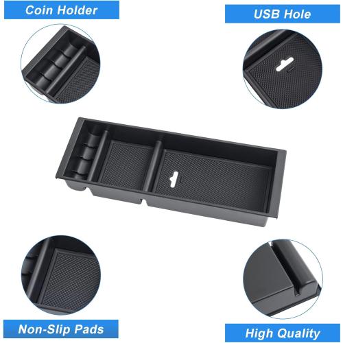 PIMCAR Center Console Organizer for Ford F150 2021 2022 2023, F150 lightning 2022 2023 Armrest Storage Box Accessories ABS Plastic (Work Great with The Factory Tray)-One Tray