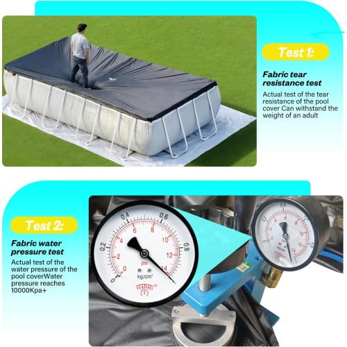 16x32Ft Rectangular Pool Cover with Side Storage for Oval and Rectangular Above Ground Pool, One-Piece Solar Oval Pool Cover, Preventing Waterlogging, UV and Weather Resistant WP:10000kPa