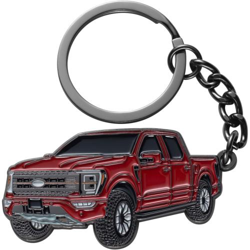 F150 Keychain for Ford F150 Accessories 2023 F-150 Key Chain Fob Cover 2022 Toy Truck Metal KeyRing Accessories Red