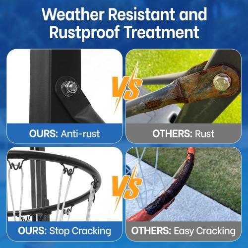 Color Black Pool Basketball Hoop Poolside Height Adjustable Portable Basketball Hoop for Pool with Shatterproof Backboard and Weather-Resistant Steel Screws/Brackets, Includes Ball and Air Pump