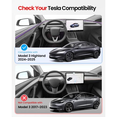 REEVAA 2025 Tesla Model 3 Highland Accessories - Mud Flaps [Protect Paint, No Drilling Required] All-Weather Mud Guard Body Kits for Model 3 Highland 2024-2025, Black (Set of 4)