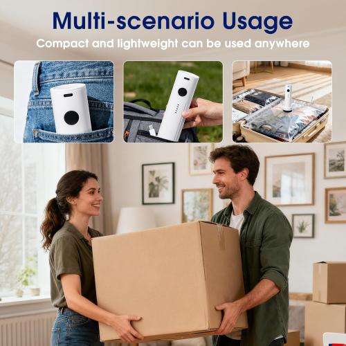 6.0Kpa Cordless Electric Vacuum Pump for Storage Bags, USB Rechargeable Portable Vacuum Sealer for Travel Air Pump Compression Bag Pumps for Clothes Blankets Bedding, Black (No bags)