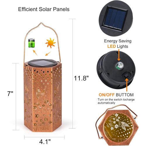 Christmas Gifts for Women Men Mom - Hummingbird Solar Lights Outdoor - Mothers Day Gifts, Solar Lanterns Outdoor Waterproof Garden Decor for Outside, Patio, Yard