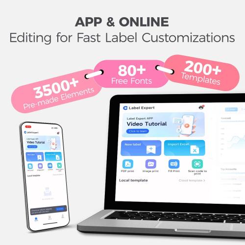 Bluetooth Thermal Label Printer, 4x6 Shipping Label Printer  (Pink)