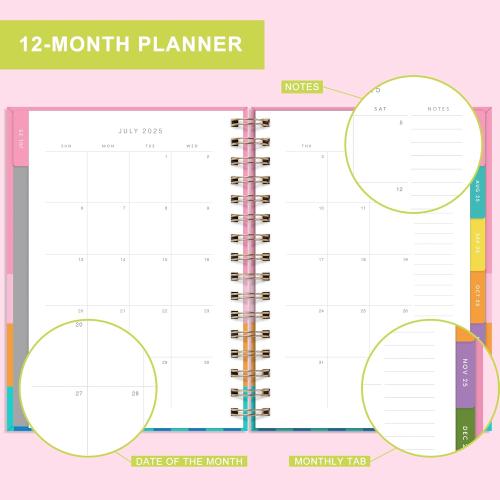 And Per Se Student Planner 2025-2026, Academic Planner July 2025 - June 2026, 8.5 × 6.2, Weekly & Monthly Lesson Plan for Students with Colorful Tabs & Stickers (Stripe)