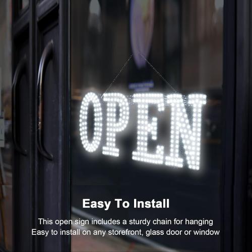 40x14 Extra Jumbo LED Open Signs for Business, Unique Design Super Bright Open Sign with Chain, High Visibility Open Sign for Stores Bar Hotel Retail Shops Window Salon Office