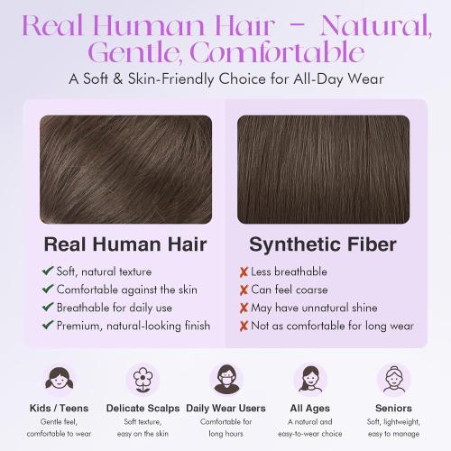 SOFEIYAN Human Hair Bun 100% Real Human Hair 16g Messy Bun Natural Tousled Stretchy Fluffy Donut Updo Elegant Chignon with Elastic Rubber Band Fake Bun Hair Piece for Women - Medium Brown