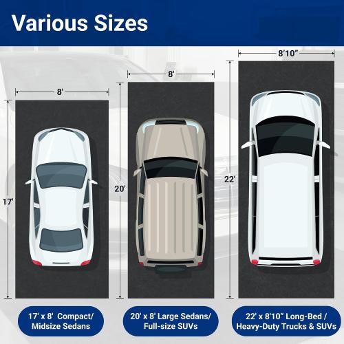FLEXIMOUNTS 22' x 8'10 Garage Floor Mat, Waterproof Rubber Backing | Absorbent, Slip-Resistant Carpet With Waterproof Rubber Backing, Ideal For Garage Floors, Workshops And Toolboxes
