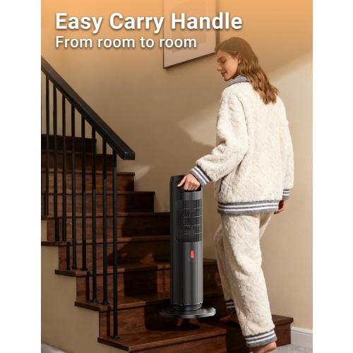 Space Heater - 1500W PTC Heaters for Indoor Use - Portable Heater with Thermostat and Remote - Room Heaters with 70° Oscillation - Quiet for Office, Bedroom, Room 8 Safety Protections