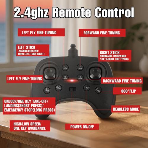 Drones for Kids 8-12: Spider Toy Stunt Drone With 5D Obstacle Avoidance, 3D Flip, Auto Hovering Indoor Drone, 2 Battery Kids RC Quadcopter With Led Lights RC Helicopter for Adults Kid