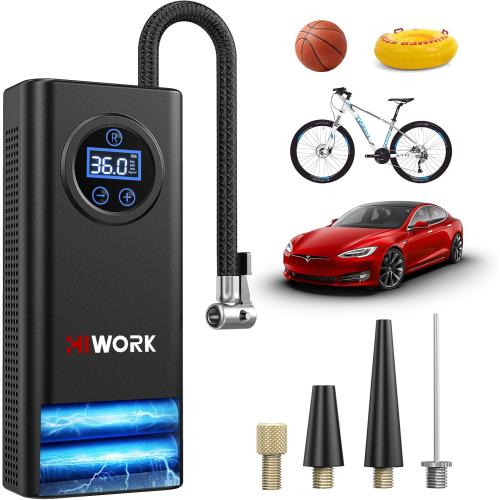 Air Compressor, Tire Inflator Portable Air Pump 150 PSI for Car Tires Bikes Balls Balloons and Other Inflatables with Digital Gauge Cordless Electric Inflator Rechargeable 4000 mAh Battery