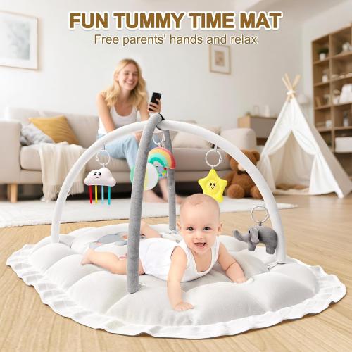 OCATO Baby Play Mat Gym: Baby Play Gym Mat Thick Large Baby Activity Center from Newborn to Toddler Skills Development Baby Essentials Baby Shower Gifts Boy Girl for Babies 0-6-12 Months