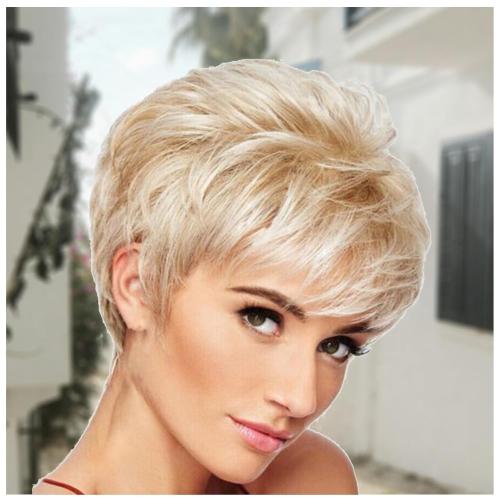 Womens Wigs For White Women Short Curly Hair Wigs Short White Wig Closure Wig With Bangs Black Wig Cosplay Wig, H-Blonde