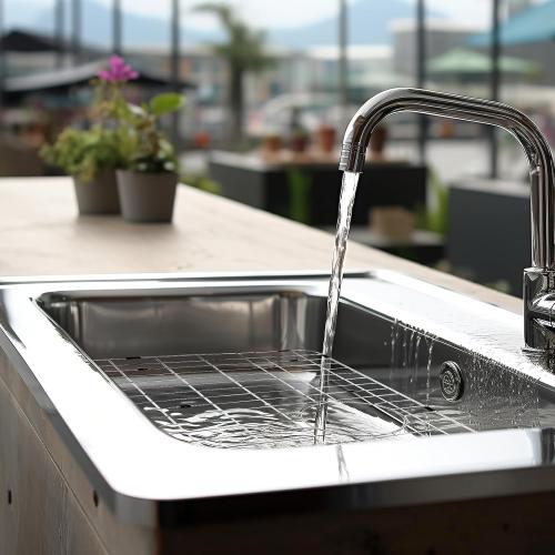 Stainless Steel Kitchen Sink Grate Grid Protectors Bottom Rack, 26 x 14-1/16 Kitchen Sink Protector Grates with Rear Drain