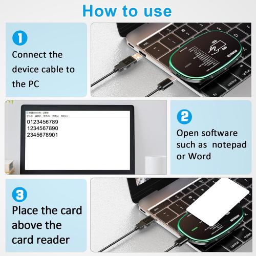 Green and Black Symcode RFID Reader Writer 125KHz/13.56Mhz Dual Frequency Reads ID IC Card Reader Scanner Support Keyboard Emulation Output Support Write UHF Tags S20/S50/S70 Ultralight C EM4305/EM4205 H125