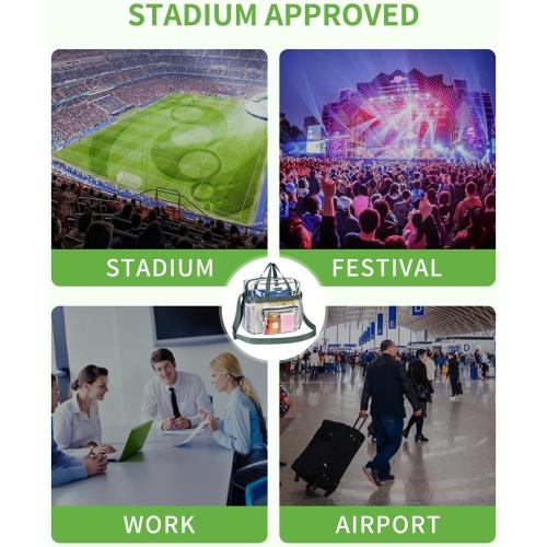 Bagenius Clear Bag Stadium Approved, 12x6x12 Clear bag for Stadium Events, Women's Top-Handle Bags for Concert Festival Work
