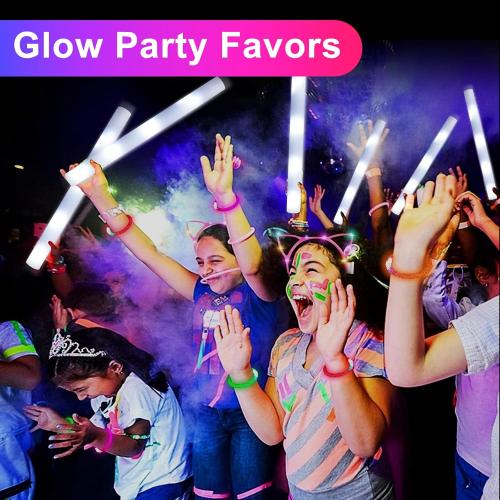 LED Foam Glow Sticks | 18.9 INCH Bulk Glow Sticks | LED Light Sticks | Light-Up Sticks for Concerts, Weddings, Raves, Carnivals, Halloween, Birthdays, and More!