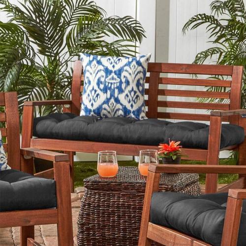 Indoor/Outdoor Bench Cushion, Swing Cushion, 51.2x19.7, for Lounger Garden Furniture Patio Lounger Bench (Black)