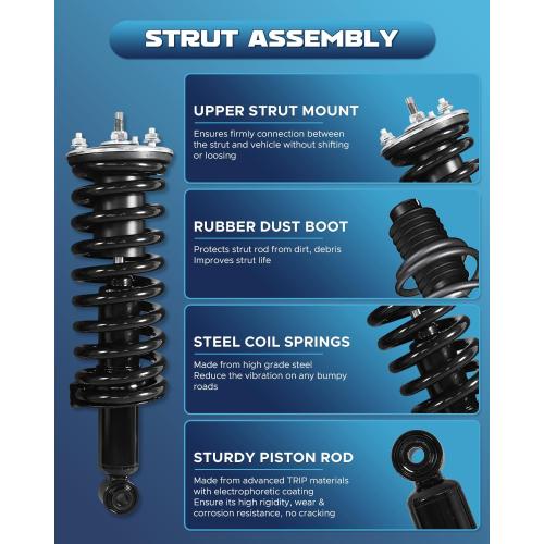 Front & Rear Struts Assembly Compatible with 1999-2004 FORD F250 F350 SUPER DUTY Shock Absorbers Replacement 432358 432359