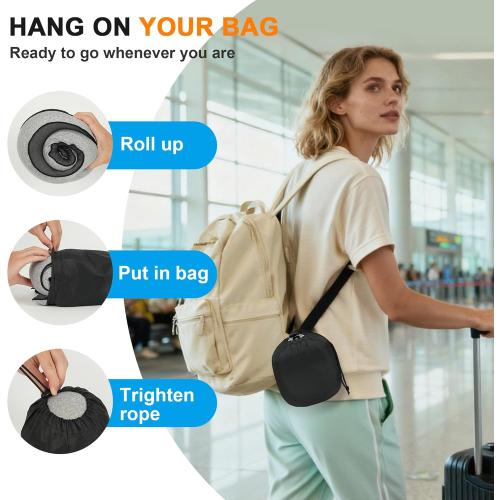 burfocus Advanced Neck Travel Pillow | 100% Pure Memory Foam, Designed for The Comfort of Travel & Office, Travel Pillow for Plane, Car, Home, Work, Dark Grey