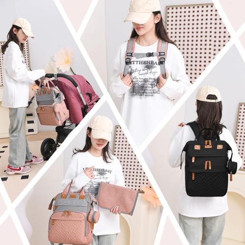 Diaper Bag Backpack Baby Bag for Mom Dad with Changing Pad, 19 Pockets, Large Waterproof Travel Baby Girl Boy Toddle Diaper Bag with Insulated Pocket, Baby Shower Gifts, Black