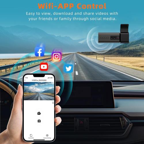 Dash Cam 4K WiFi Front Dash Camera for Cars, Mini Dashcams with App, Dashboard Camera with 24H Parking Mode, Night Vision, Loop Recording, Free 32G Card, Support Up to 256GB